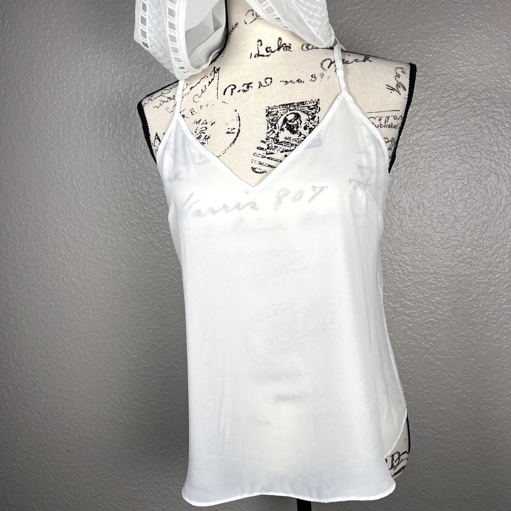 White House Black Market Sz S/P White Camisole and Blouse Dolman Sleeves Cutouts - Picture 6 of 10